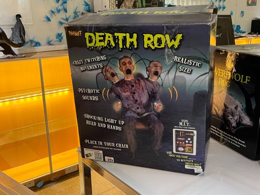 Death Row animatronic Halloween décor 