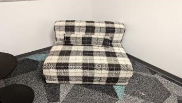 Chair, Lounge, White/Black, 28&quot; x 39&quot; x 39&quot;