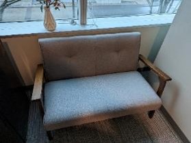 Sofa, Wood/Grey, 46&quot; x 24&quot; x 29&quot;