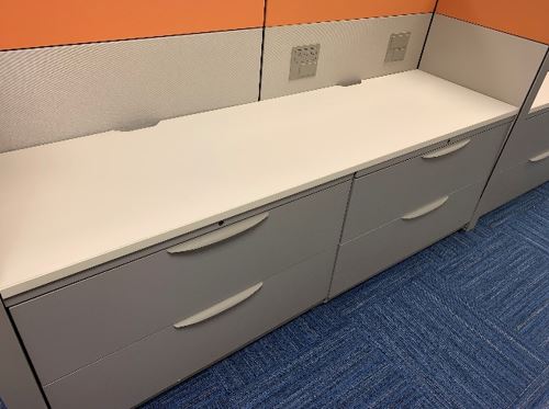 White surfaces for 2 Filing Cabinets, 84&quot;x24&quot;