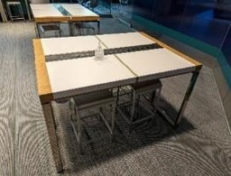 [#C5-25] Table, Meeting, White/Wood, 34&quot; x 34&quot; x 24&quot;