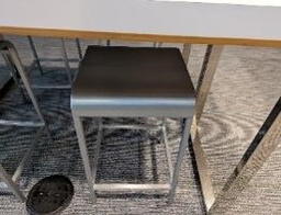 [#B1-27] Stool, Silver, 15&quot; x 15&quot; x 24&quot;