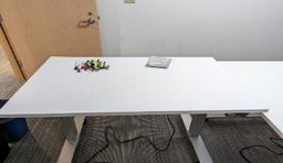 [#E10-39] Desk, Straight, Height-Adjustable, White, 48&quot;x30&quot;