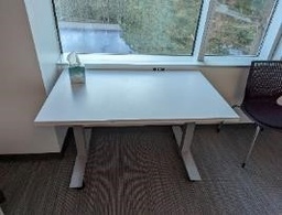 [#E10-41] Desk, Straight, Height-Adjustable, White, 48&quot;x30&quot;