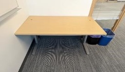 [#E10-42] Desk, Straight, Height-Adjustable, Maple, 48&quot;x30&quot;
