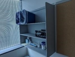 [#D2-44] Bookshelf, Rail-Mounted, Grey, 42&quot; x 41&quot; x 12.5&quot;