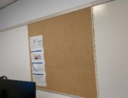 [#F1-47] Corkboard, Rail-Mounted, Brown, 42&quot; x 41&quot; x .5&quot;