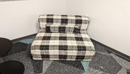 [#B12-67] Chair, Lounge, White/Black, 28&quot; x 39&quot; x 39&quot;