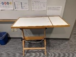 [#C11-93] Table, Side, Wood/White, 49&quot; x 24.5&quot; x 40&quot;