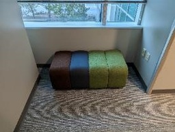 [#B2-100] Bench, Brown/Blue/Green, 21&quot; x 42&quot; x 15&quot;