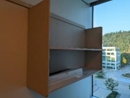 [#D2-106] Bookshelf, Rail-Mounted, Tan, 42&quot;x19&quot;x12.5&quot;