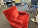 [#B12-186] Chair, Lounge, Red, 31&quot; x 35&quot; x 33&quot;