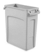[#G4-242] Trash Bin, Plastic, Grey, 22&quot; x 11&quot; x 25&quot;