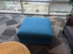 [#B11-291] Ottoman, Blue, 36&quot; x 36&quot; x 17&quot;
