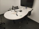 [#C5-343] Table, Meeting, Round/Square, White, 66x48x29