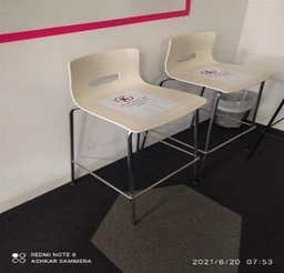 [#B1-10] White Bar Height Chair