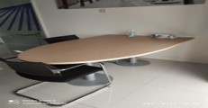 [#C9-43] D-Shape Meeting Table (160cm)