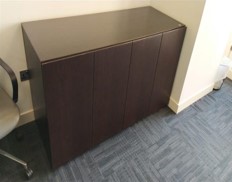 [#D30-97] Dark Wood 4 Door Cabinet