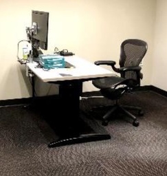[#E10-75] White Top Adjustable Height Desk