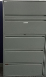 [#D12-205] Metal filing cabinet, 5-drawers, grey | Archivador de metal, 5 cajones, gris
