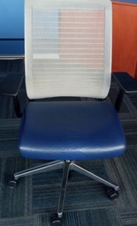 [#B13-236] Task chair, white and blue | Silla operativa, blanca y azul