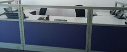 [#A8-259] Dividing screen, blue fabric | Biombo, tela azul